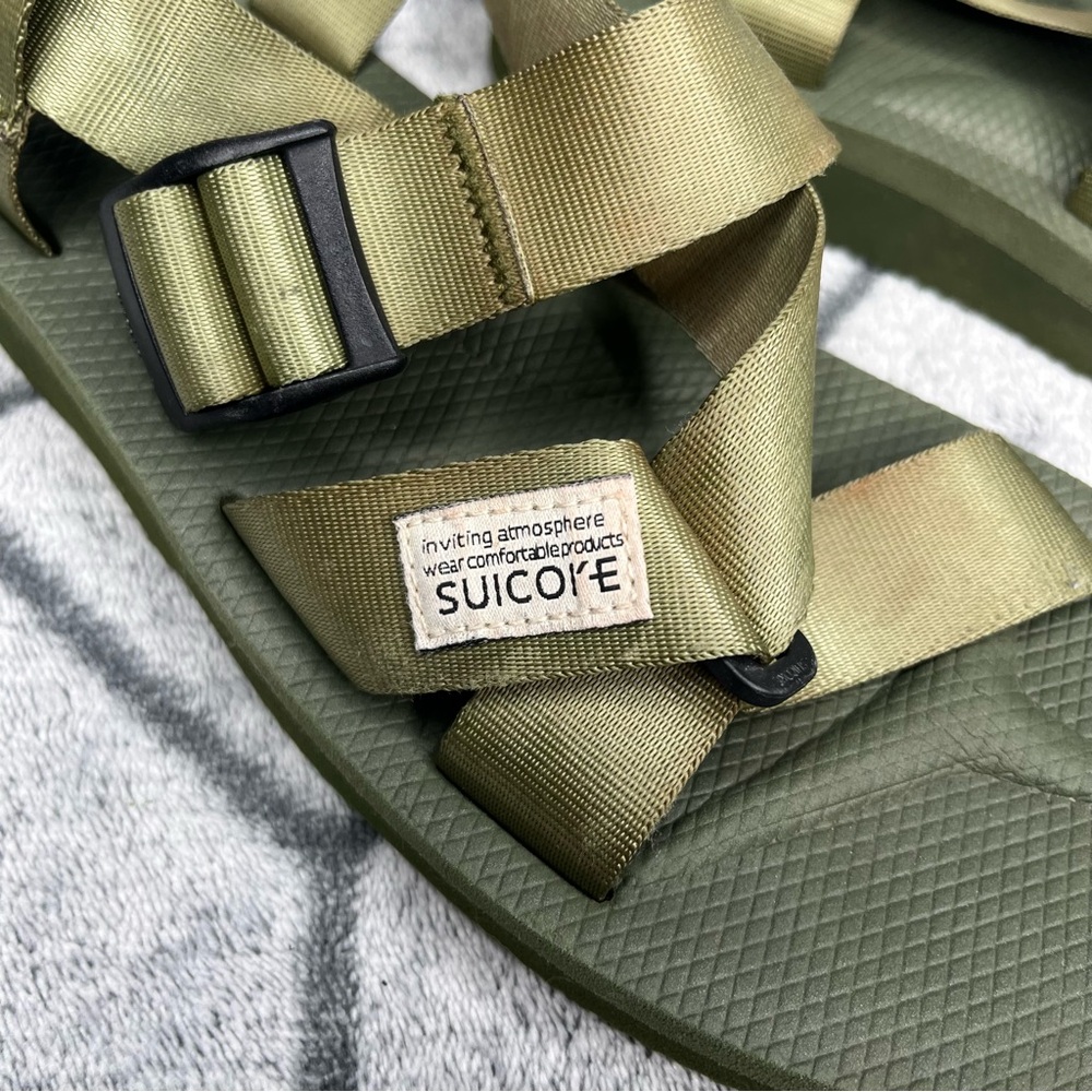Suicoke Olive Green Ripstop Chunky Open Toe Sandals - Picture 5 of 7